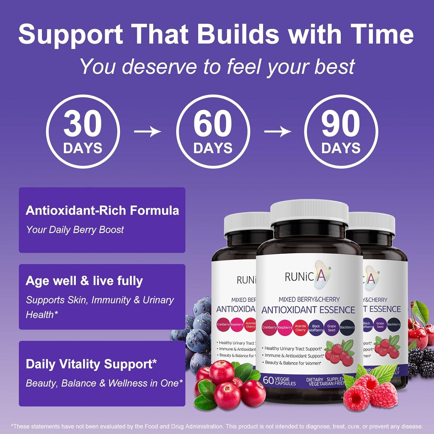 Suplemento Antioxidante RUNICA 6en1 Vegano para Mujeres 90 Cápsulas