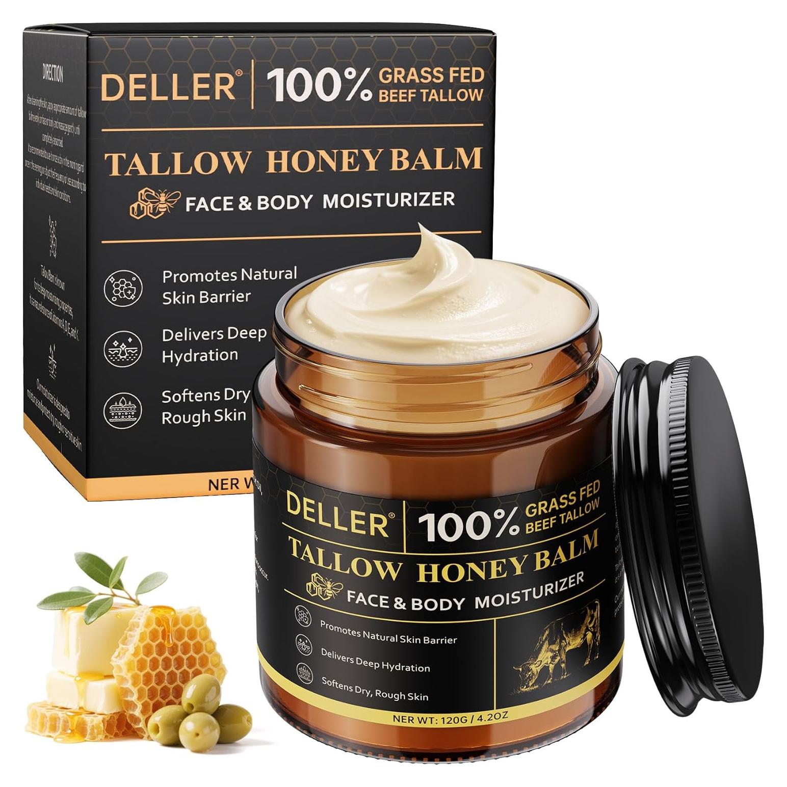 Bálsamo Facial Deller 248g Grasa de Res y Miel Natural