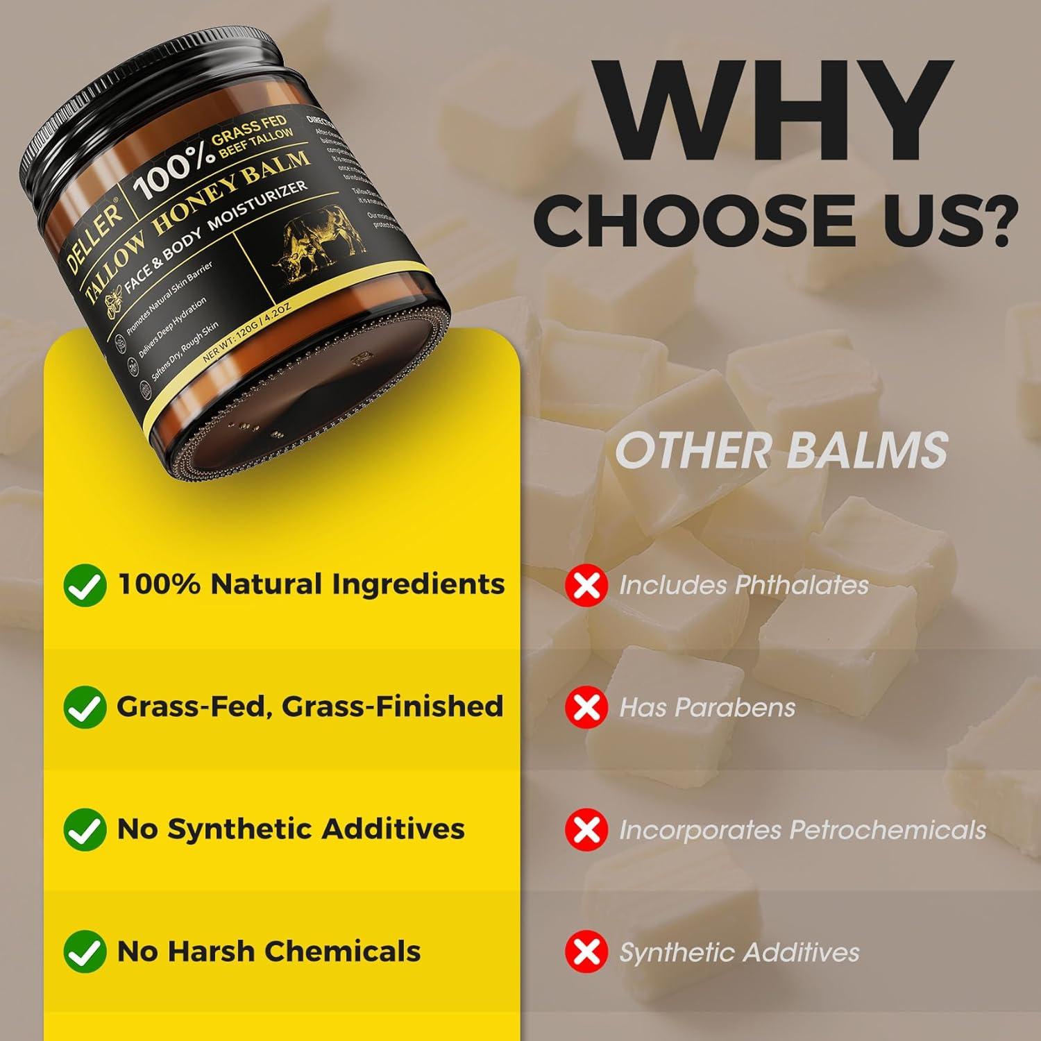 Bálsamo Facial Deller 248g Grasa de Res y Miel Natural