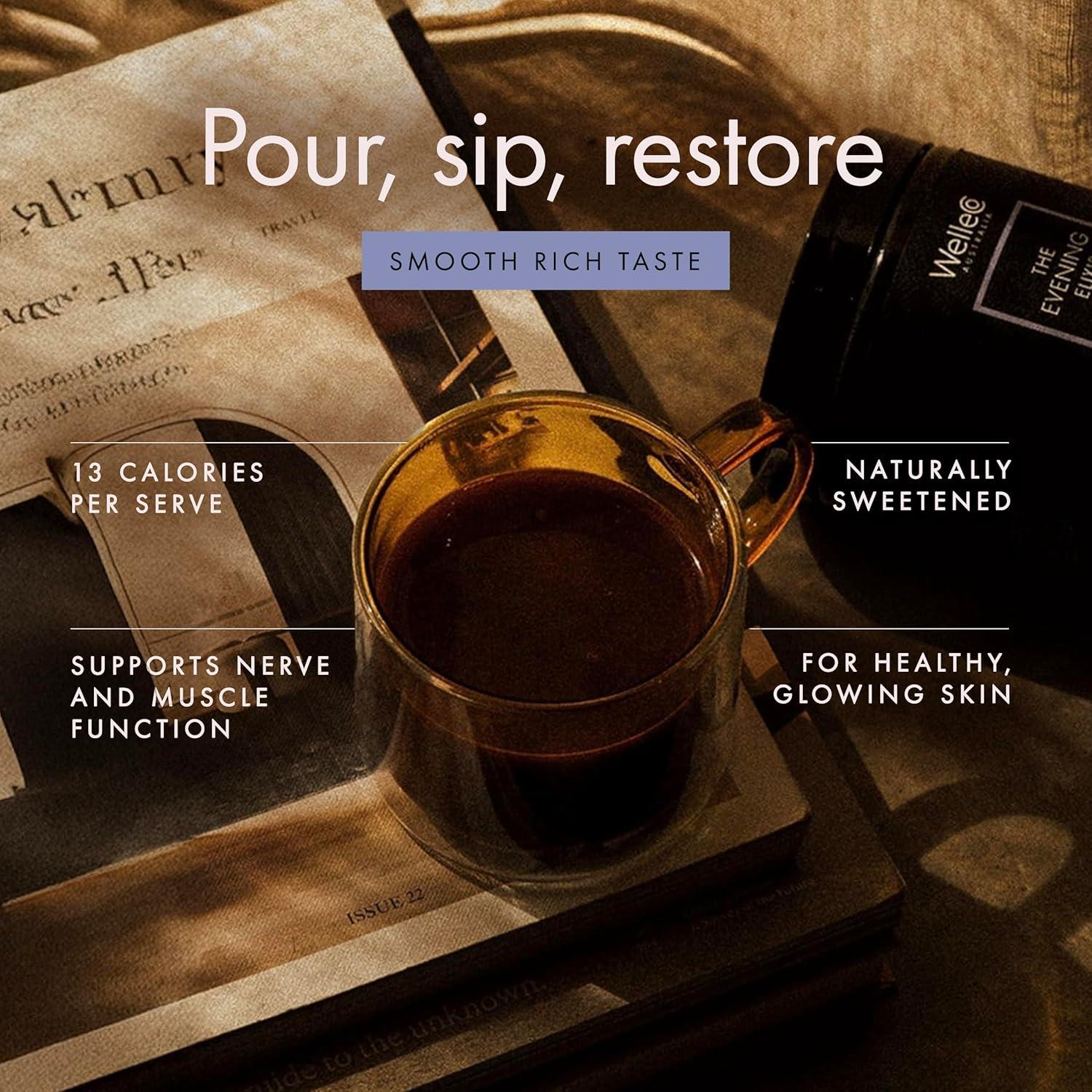 WelleCo Elixir Nocturno Chocolate Caliente 150g - Colágeno y Vitamina C