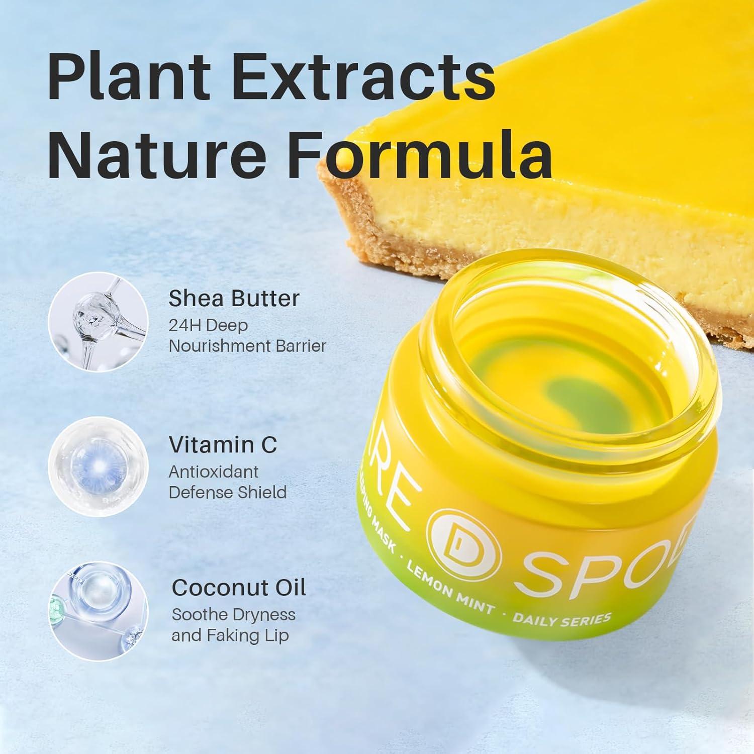 Mascarilla Labial Nocturna SPODARE Limón Menta Hidratante 68g