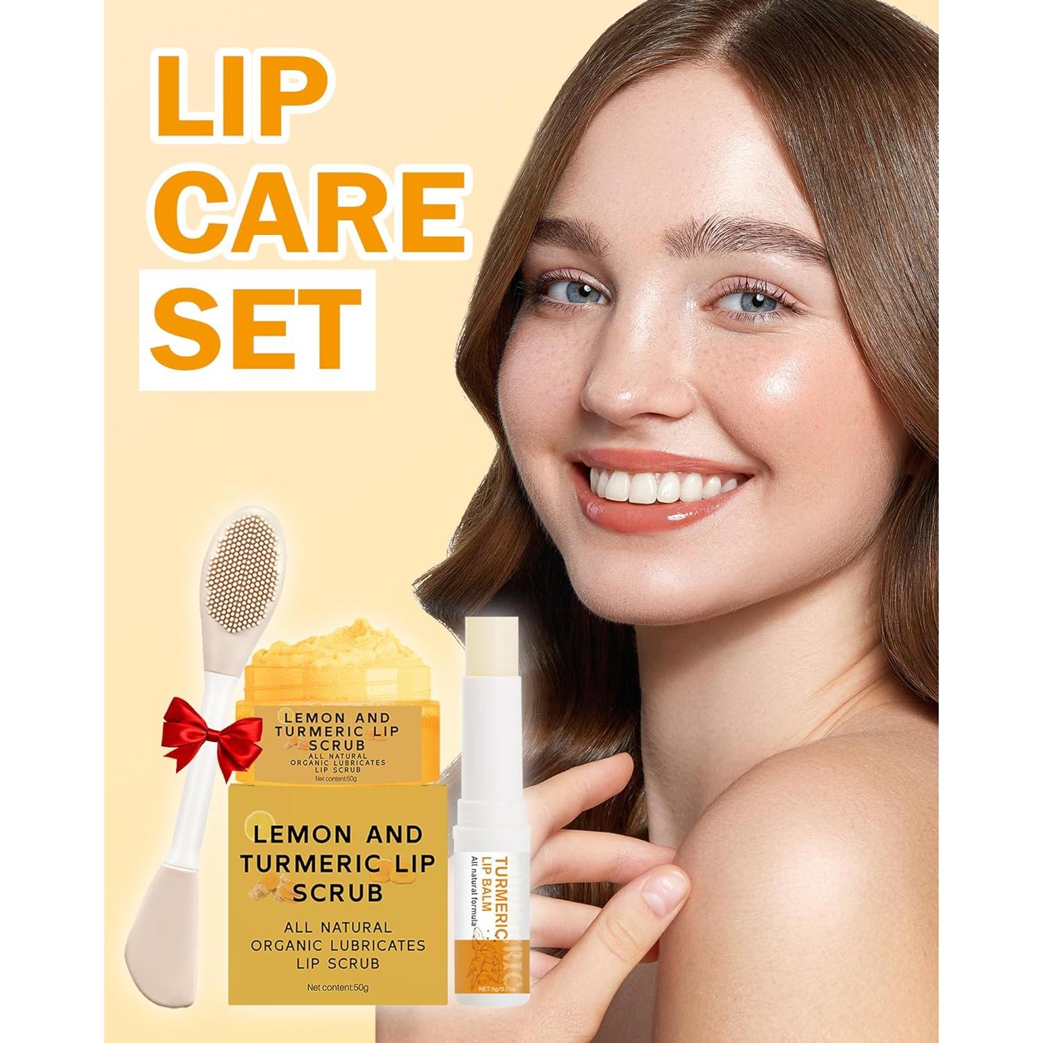 Kit Cuidado Labial Hidratante 3 Piezas Limón y Cúrcuma