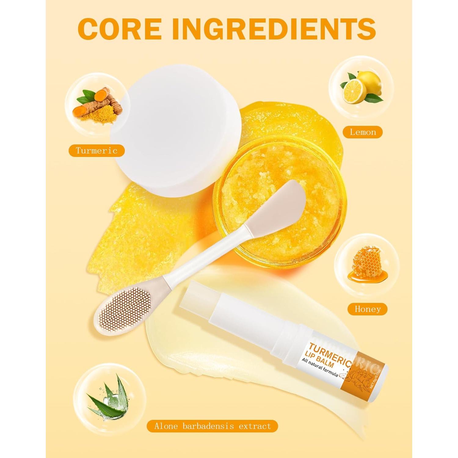 Kit Cuidado Labial Hidratante 3 Piezas Limón y Cúrcuma