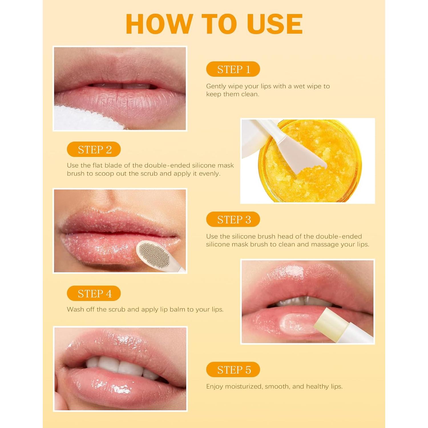 Kit Cuidado Labial Hidratante 3 Piezas Limón y Cúrcuma