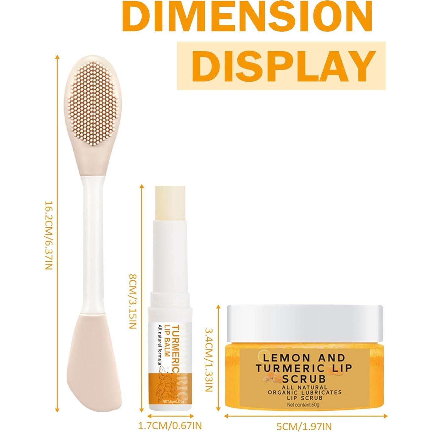 Kit Cuidado Labial Hidratante 3 Piezas Limón y Cúrcuma