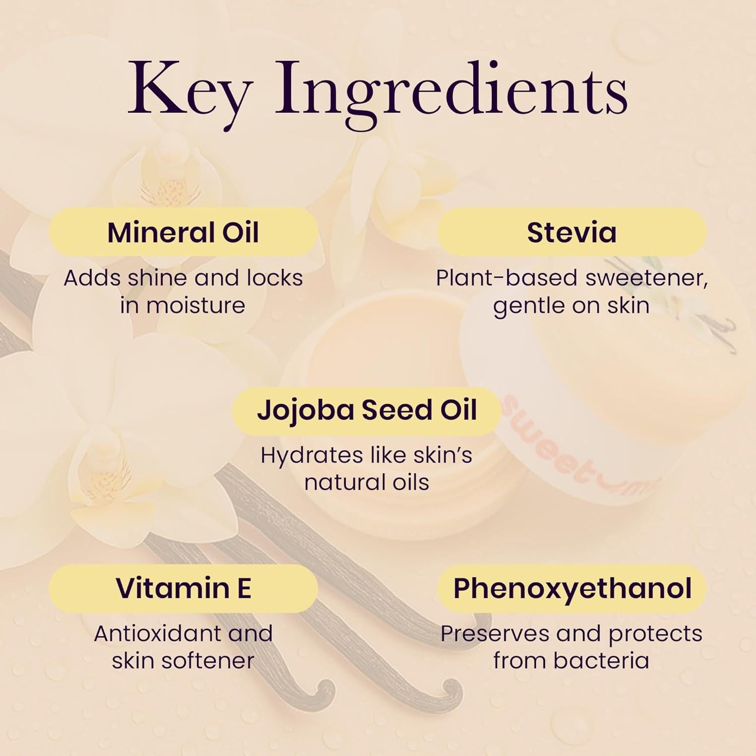 Bálsamo Labial Sweetums Vainilla 4.25g - Hidratante Vegano