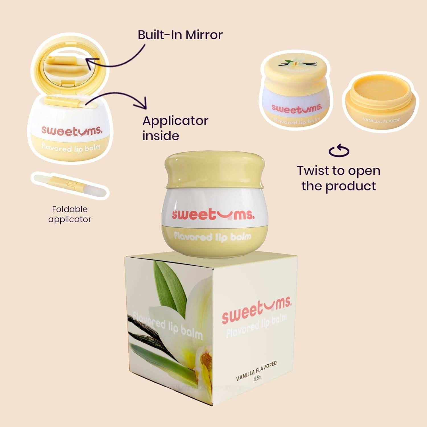 Bálsamo Labial Sweetums Vainilla 4.25g - Hidratante Vegano