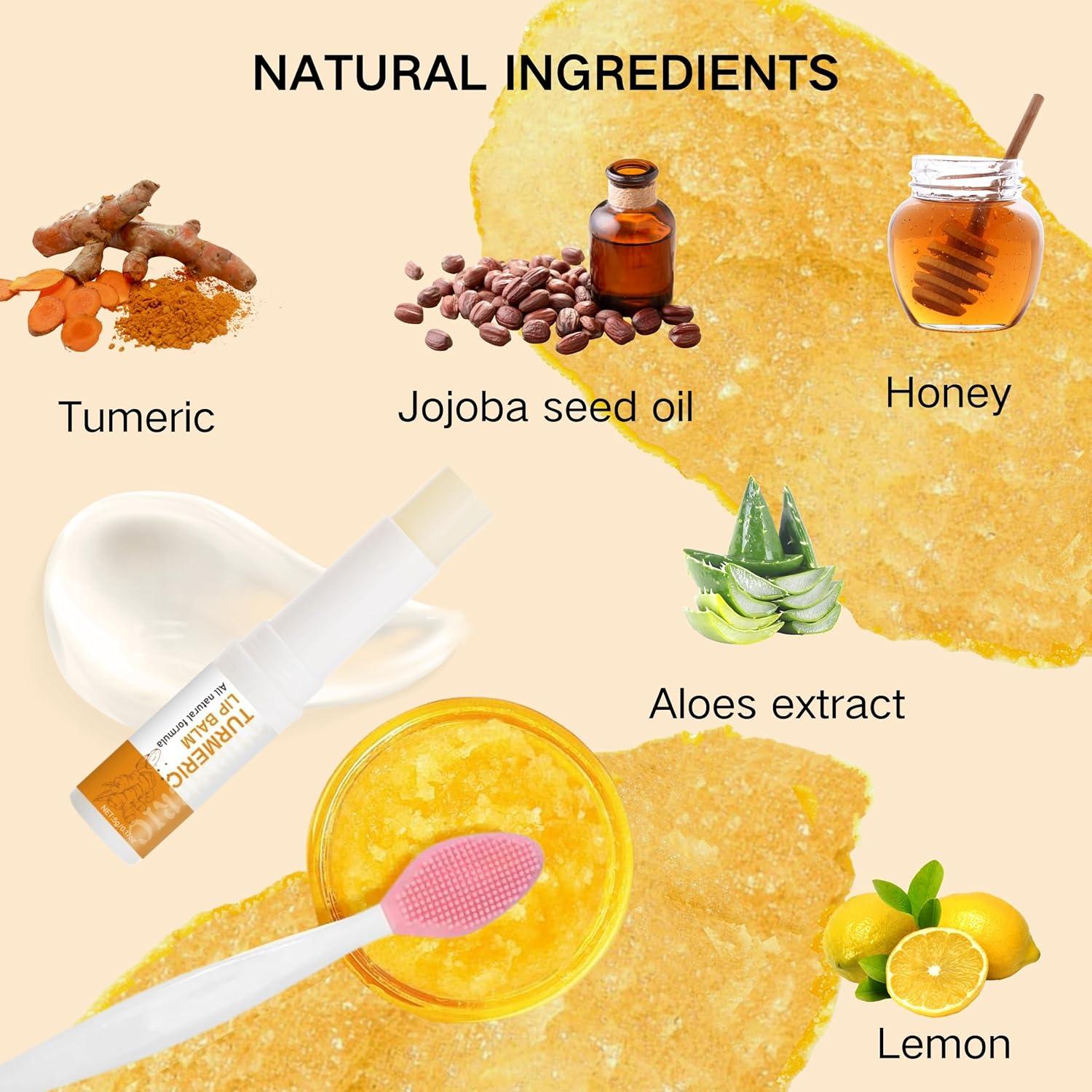 Set Exfoliante Labial Natural ZBMCYHCXH - 3 Piezas con Balsamo