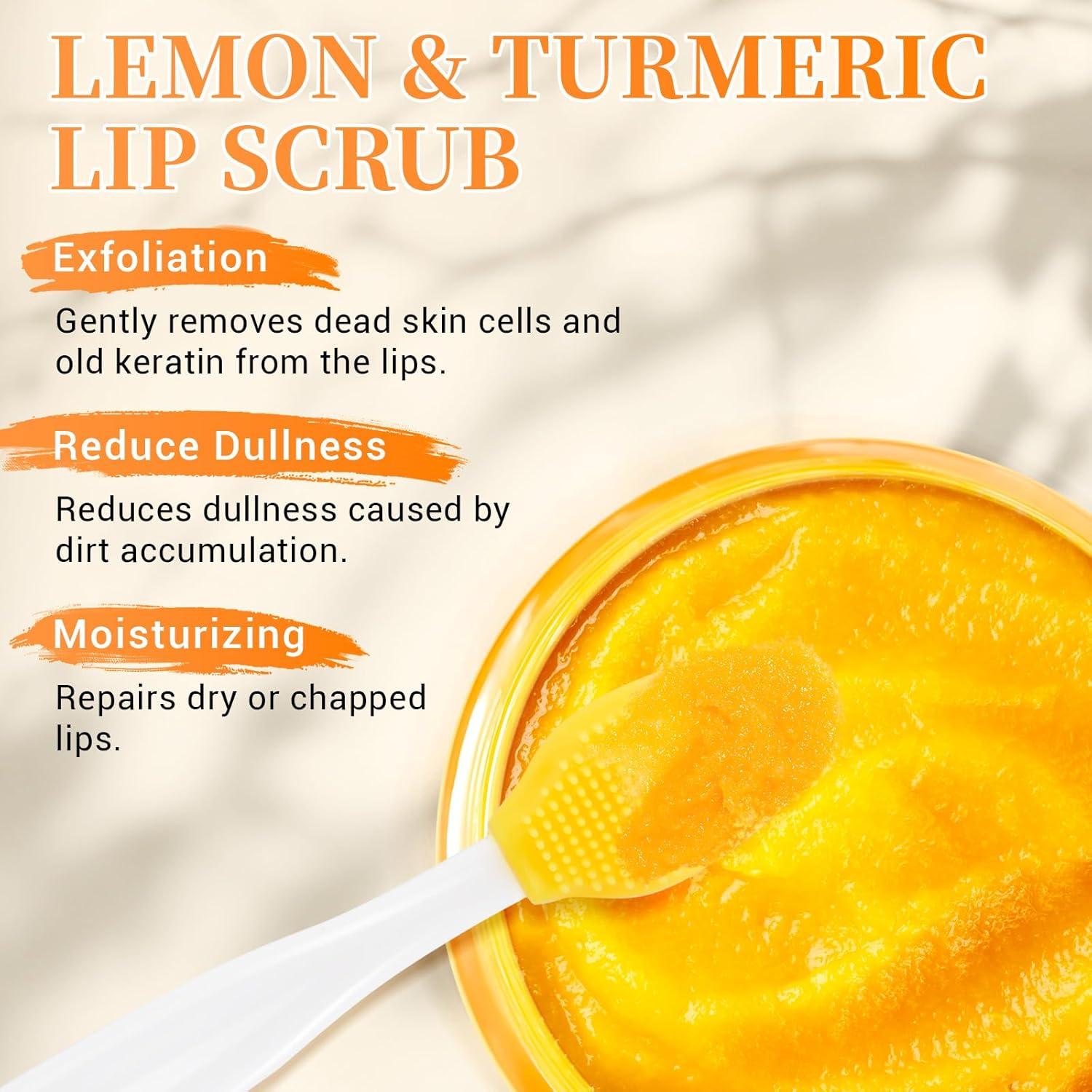 Set de Cuidado Labial KIUORET: Exfoliante y Balsamo de Cúrcuma