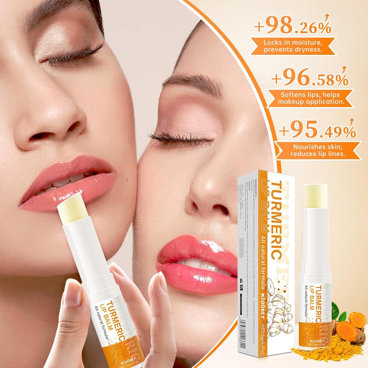 Set de Cuidado Labial KIUORET: Exfoliante y Balsamo de Cúrcuma