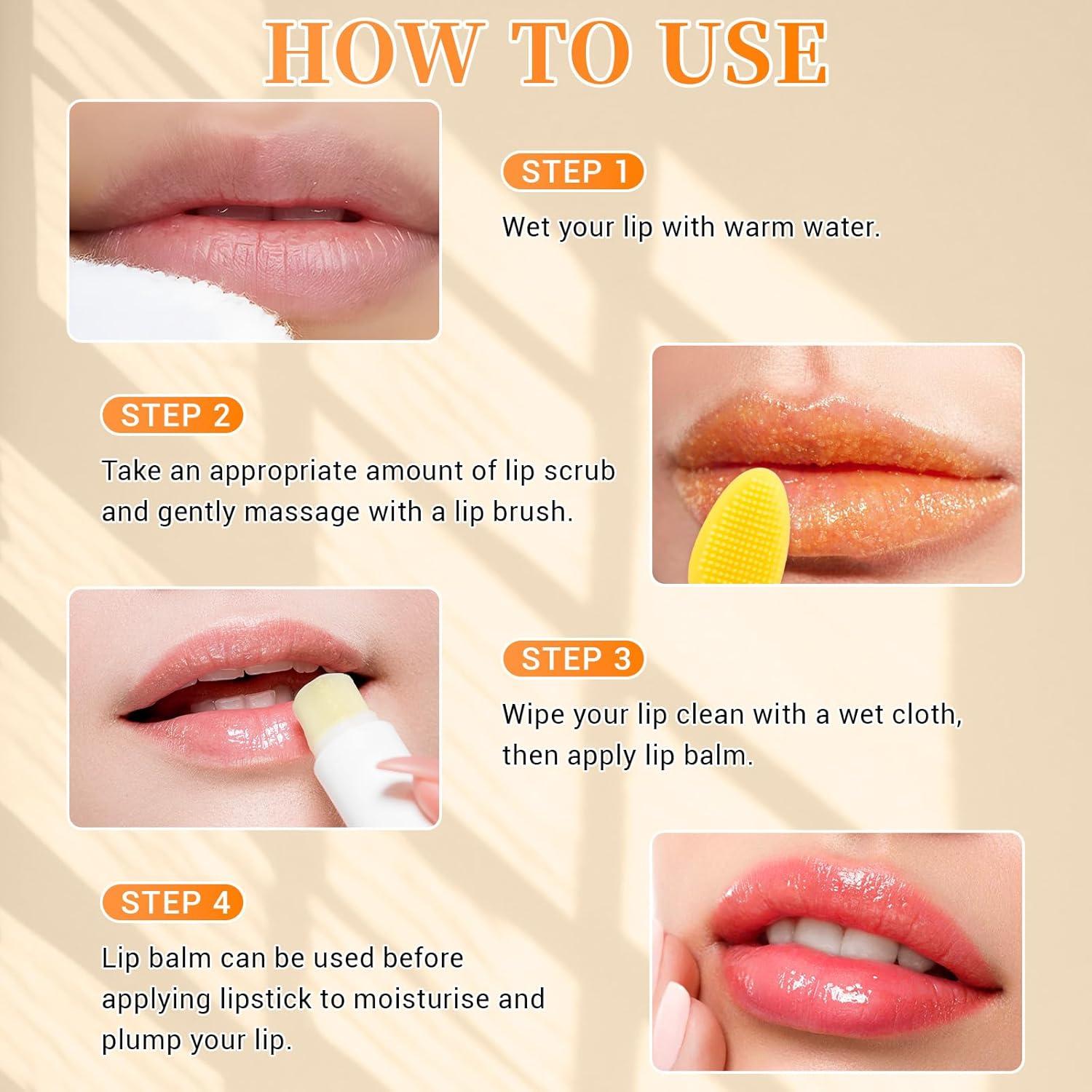 Set de Cuidado Labial KIUORET: Exfoliante y Balsamo de Cúrcuma