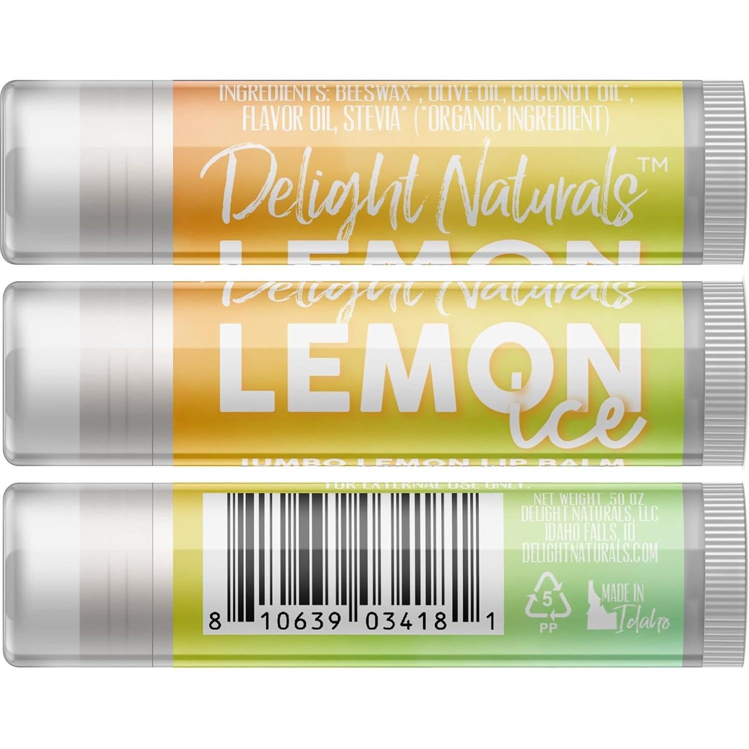 Bálsamo Labial Jumbo Delight Naturals - Hielo de Limón 14g