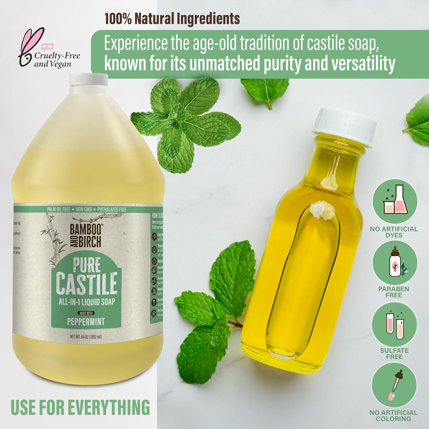 Jabón Líquido de Castilla Puro Bamboo & Birch Menta 1.89L