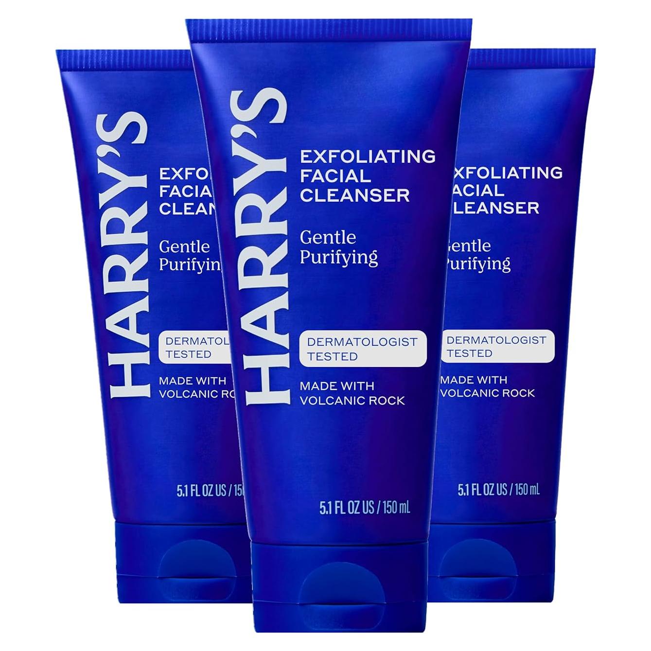 Limpiador Exfoliante Facial Harry's para Hombres 151 ml - 3 Unidades