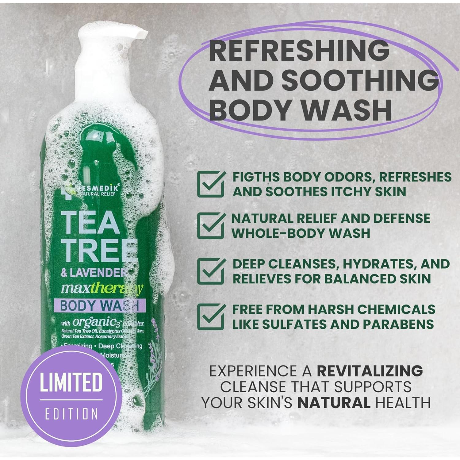 Jabón Corporal MaxTherapy Árbol de Té y Lavanda 473 ml