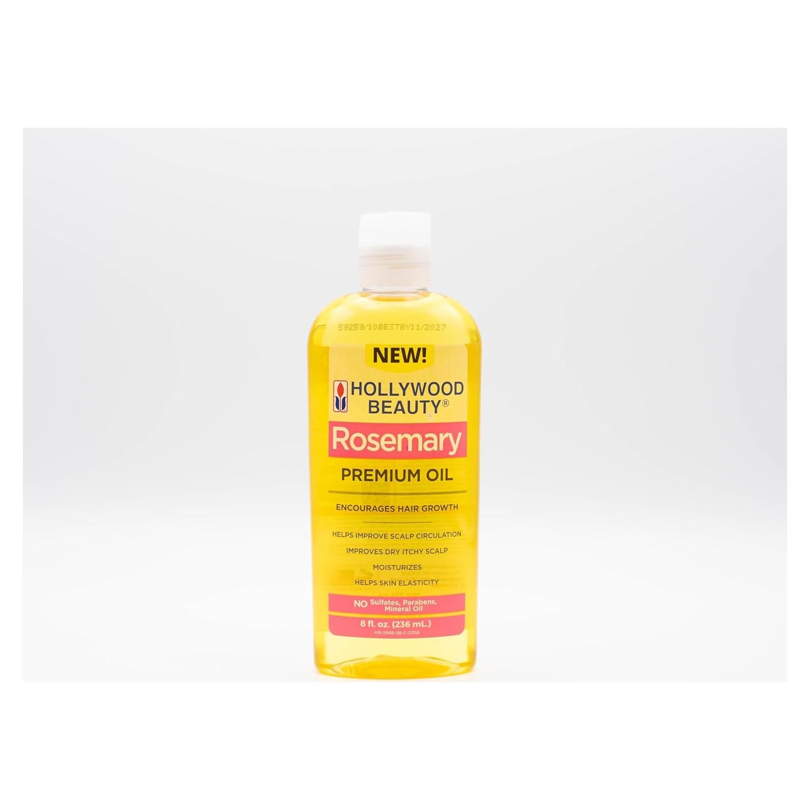 Aceite de Romero Hollywood Beauty 236 ml - Crecimiento Cabello y Piel