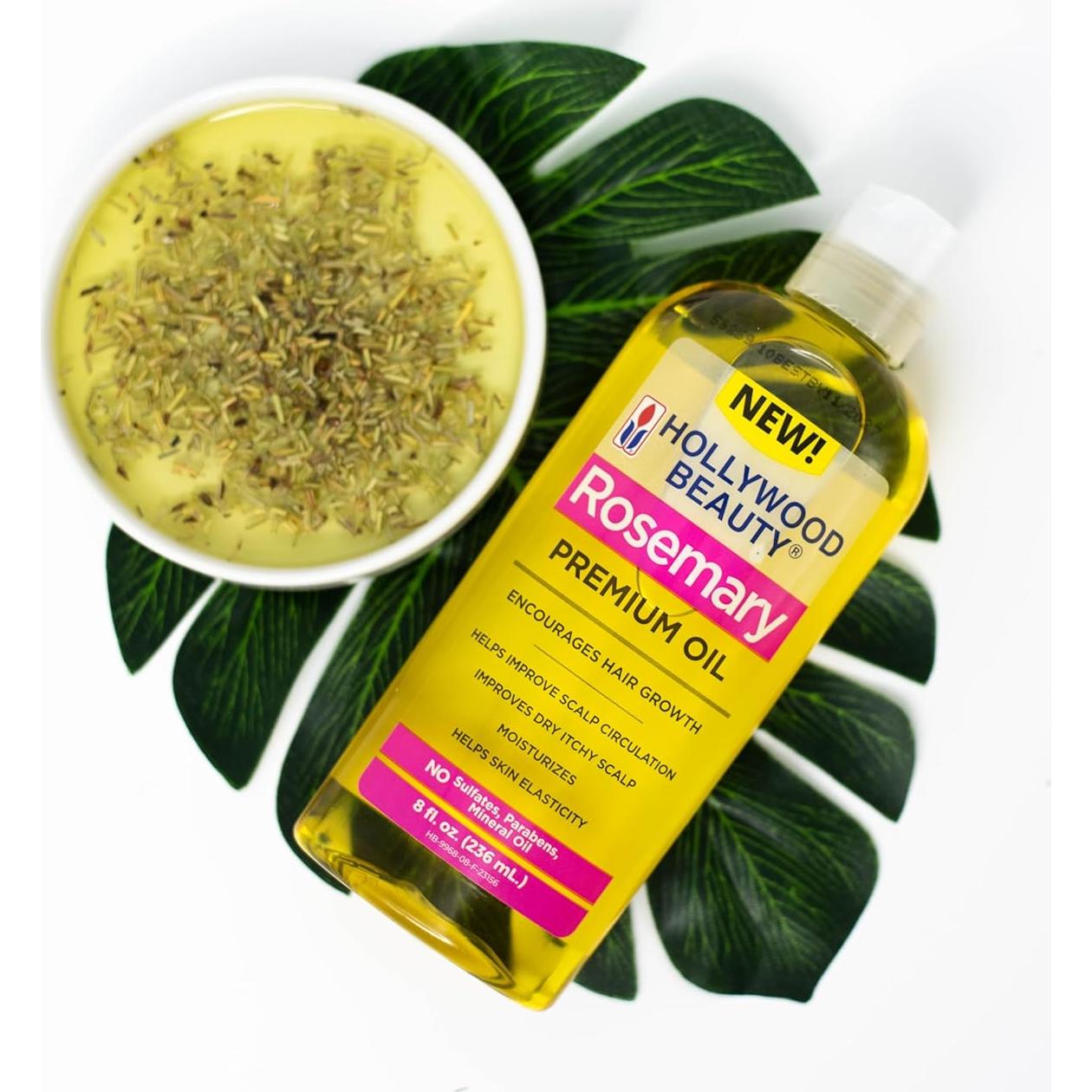 Aceite de Romero Hollywood Beauty 236 ml - Crecimiento Cabello y Piel