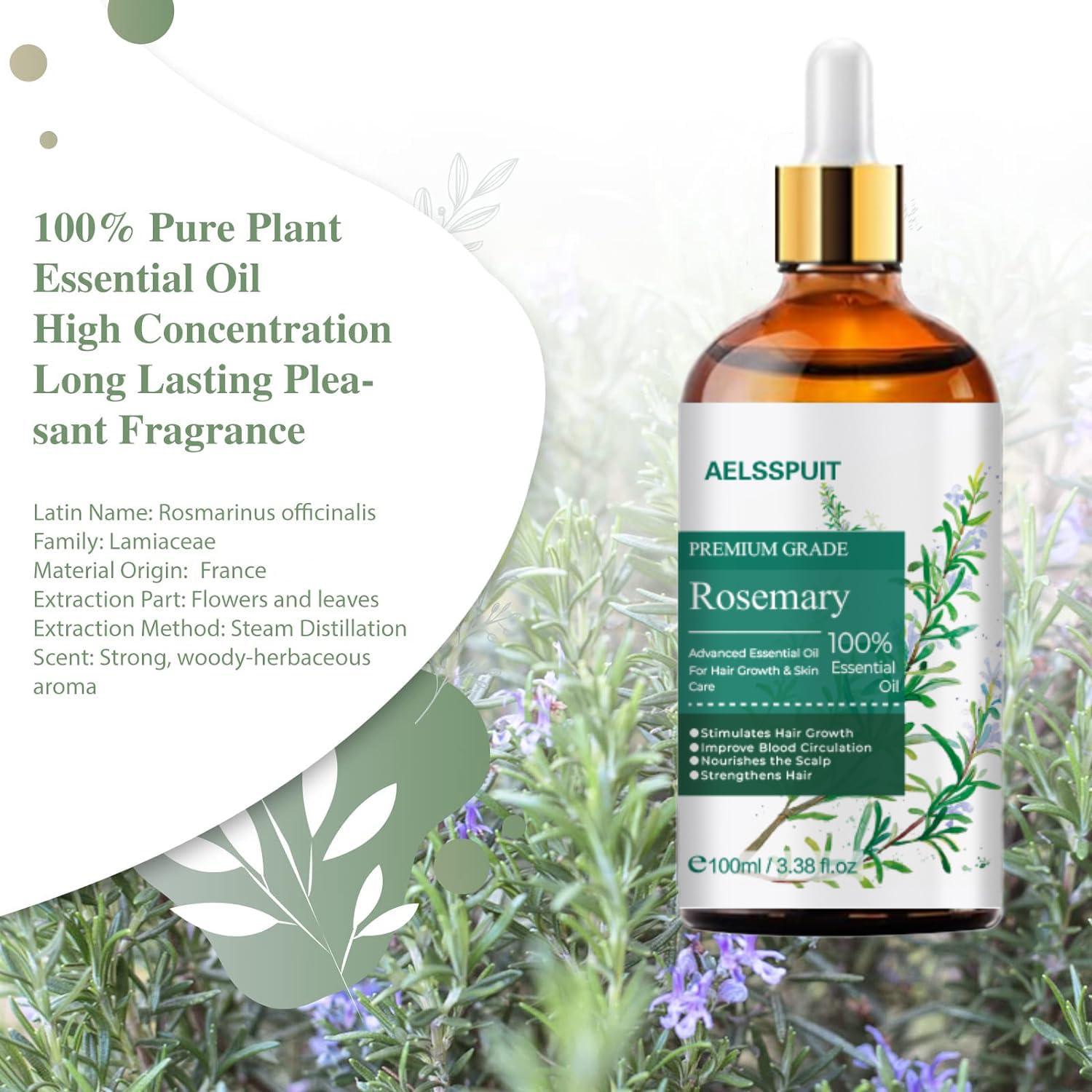 Aceite Esencial de Romero 100ml - GOSNLDOW, 100% Puro Orgánico