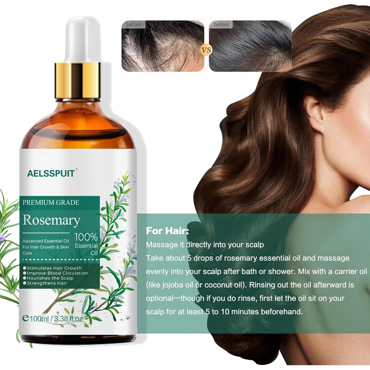 Aceite Esencial de Romero 100ml - GOSNLDOW, 100% Puro Orgánico