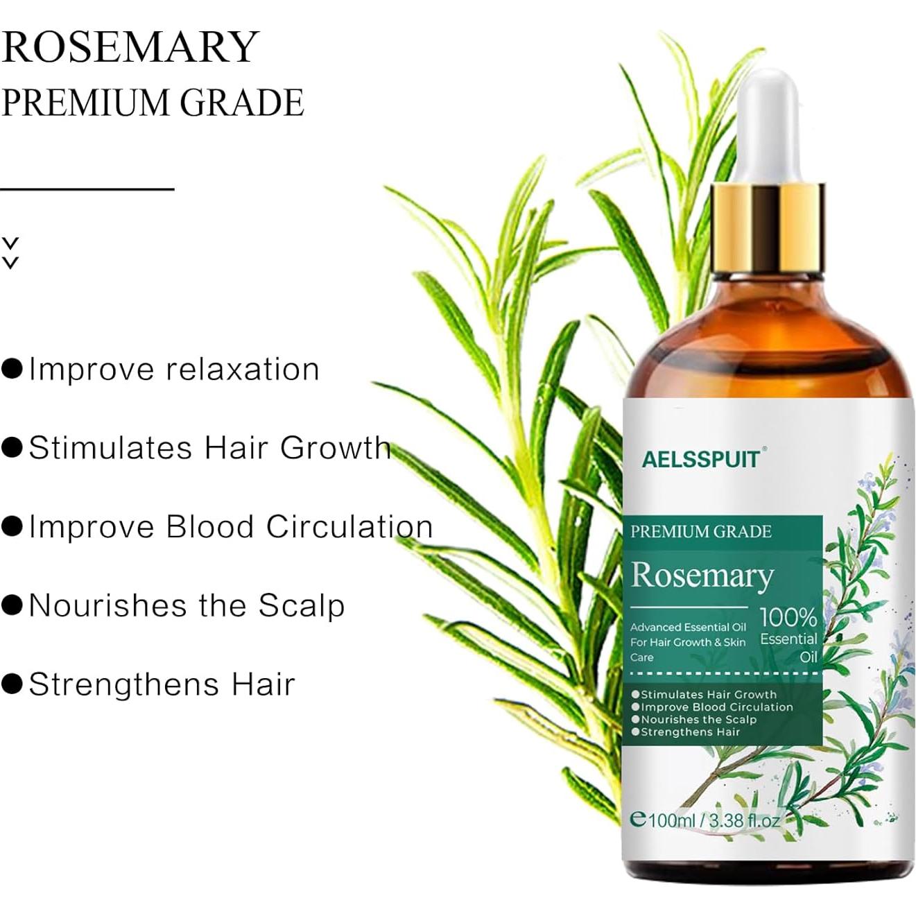 Aceite Esencial de Romero 100ml - GOSNLDOW, 100% Puro Orgánico