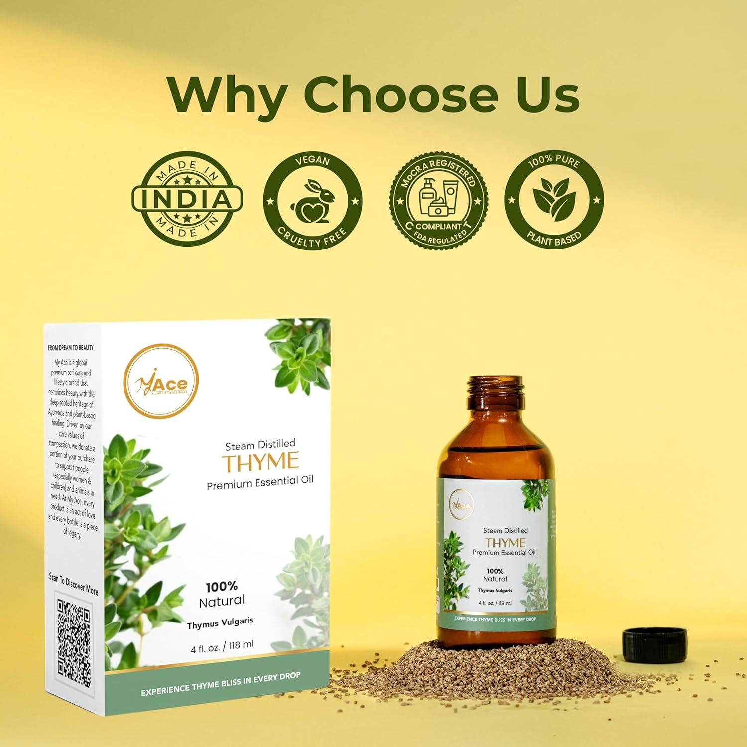 Aceite Esencial de Tomillo Puro Mi Ace 118.29 ml para Aromaterapia