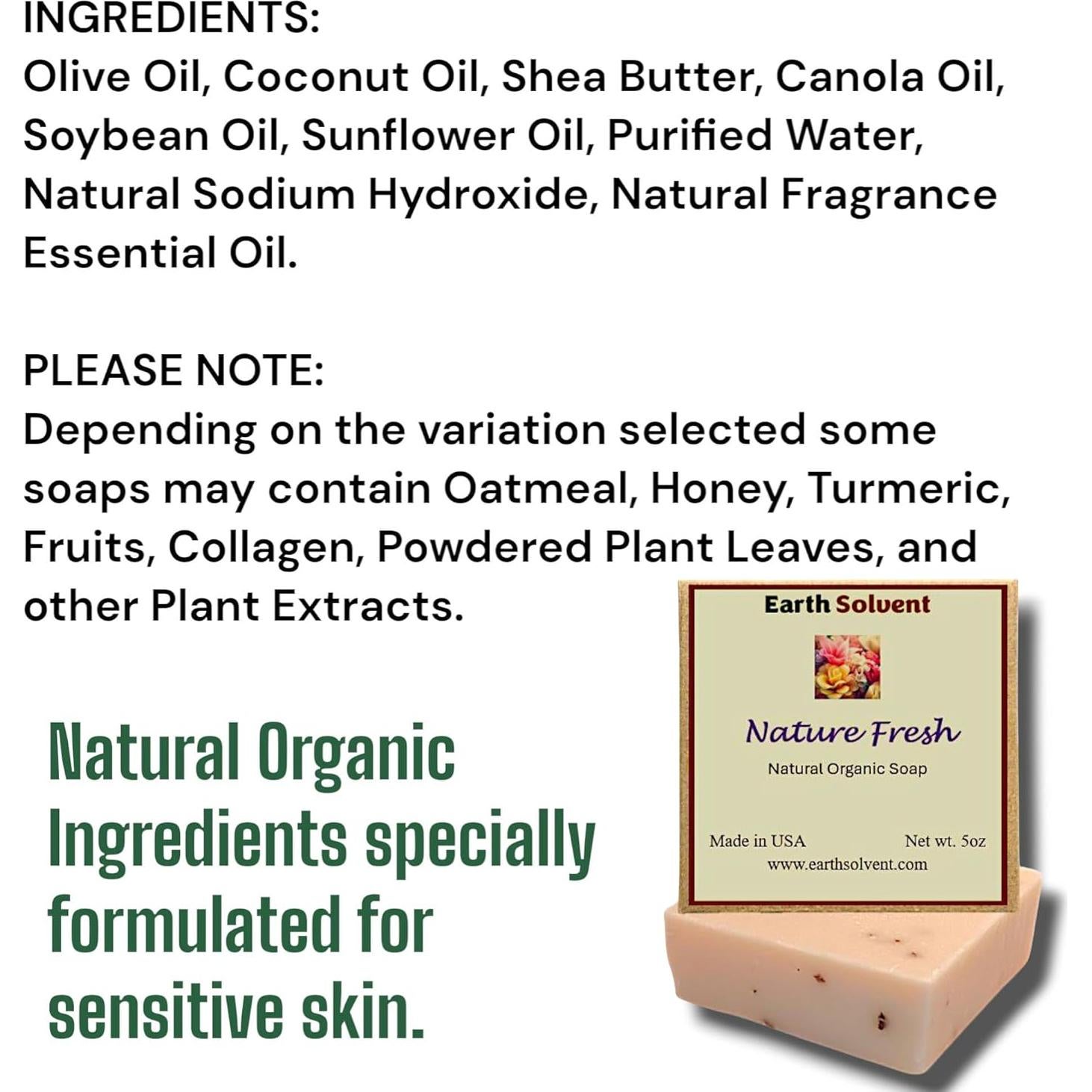 Jabón Orgánico Natural Earth Solvent 142g Romero Tomillo