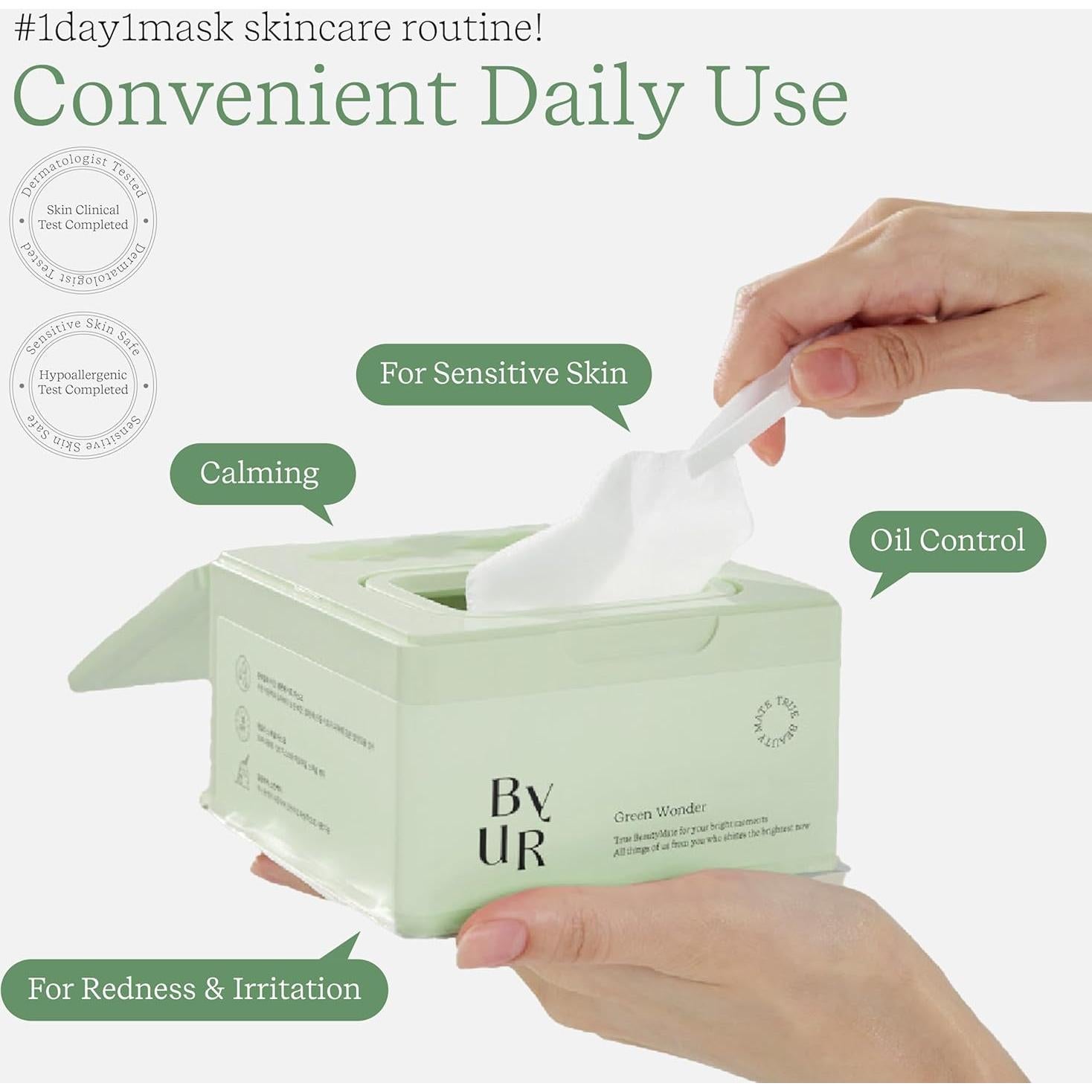 ByUR Mascarilla Hidratante Diaria 30 Unidades Centella Árbol del Té