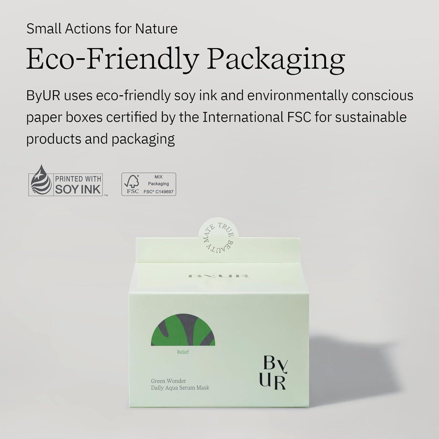 ByUR Mascarilla Hidratante Diaria 30 Unidades Centella Árbol del Té