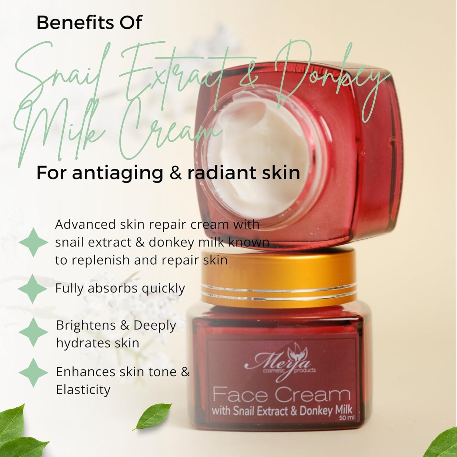 Crema Facial Anti-envejecimiento Merja Herbs 50ml - Leche de Burra y Colágeno