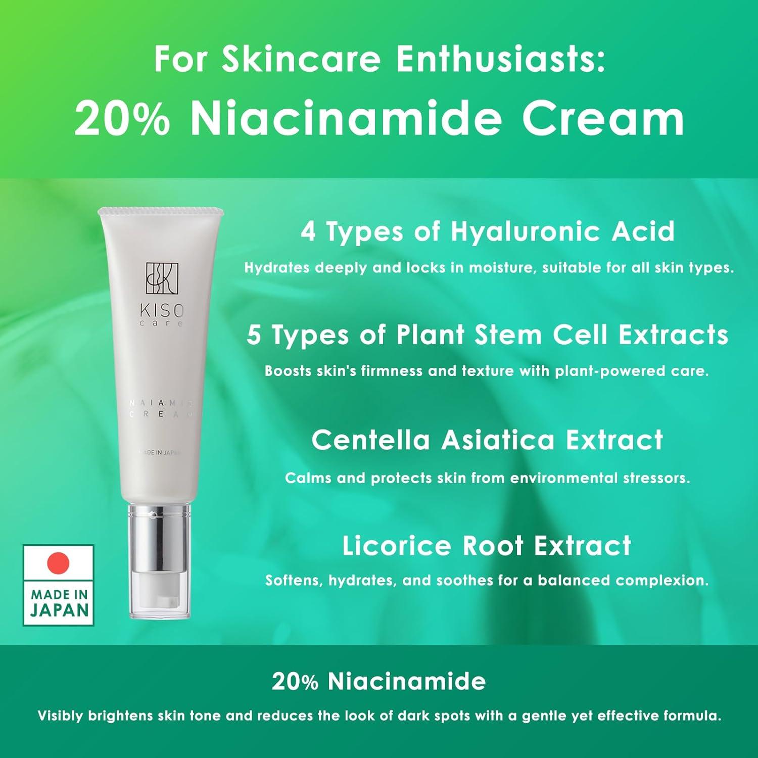 Crema Hidratante Niacinamida 20% KisoCare 50g - CICA y Aloe Vera