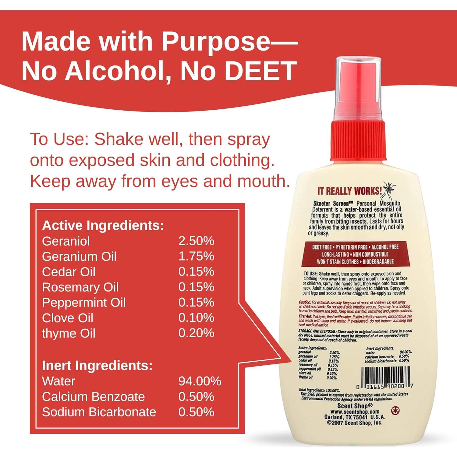 Spray Repelente de Mosquitos Skeeter Screen 118 ml - Sin DEET