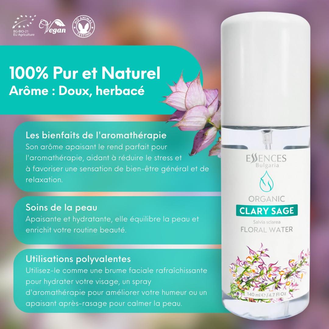 Agua Floral Orgánica de Salvia Clary Essences Bulgaria 140ml