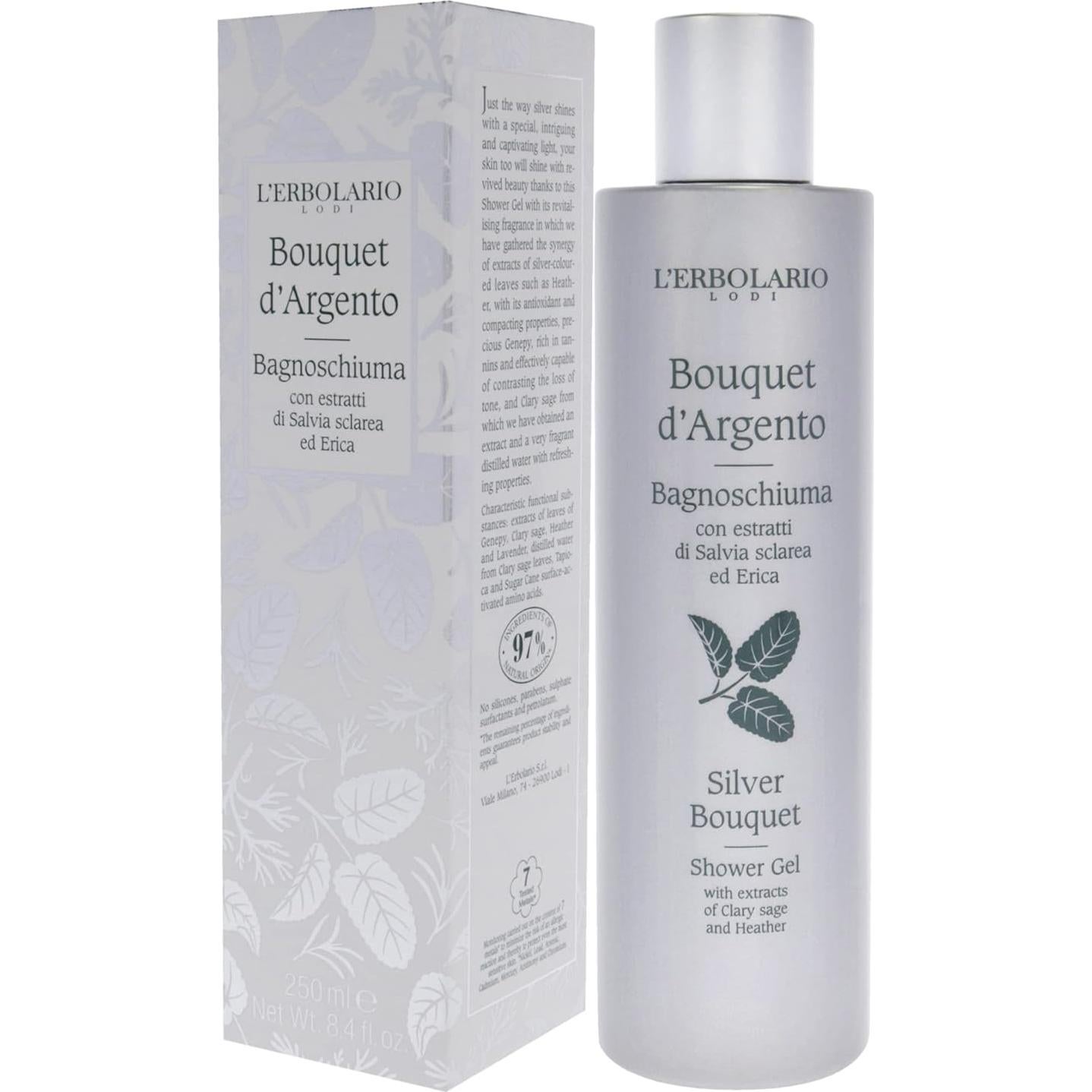 Gel de Ducha L'Erbolario Ramo Plateado 240 ml - Jabón Corporal Tonificante