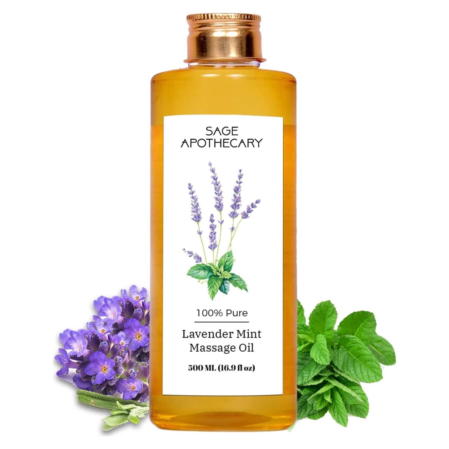 Aceite de Masaje Sage Apothecary 500ml Menta y Lavanda Natural