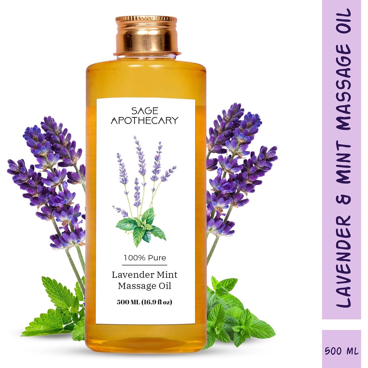 Aceite de Masaje Sage Apothecary 500ml Menta y Lavanda Natural