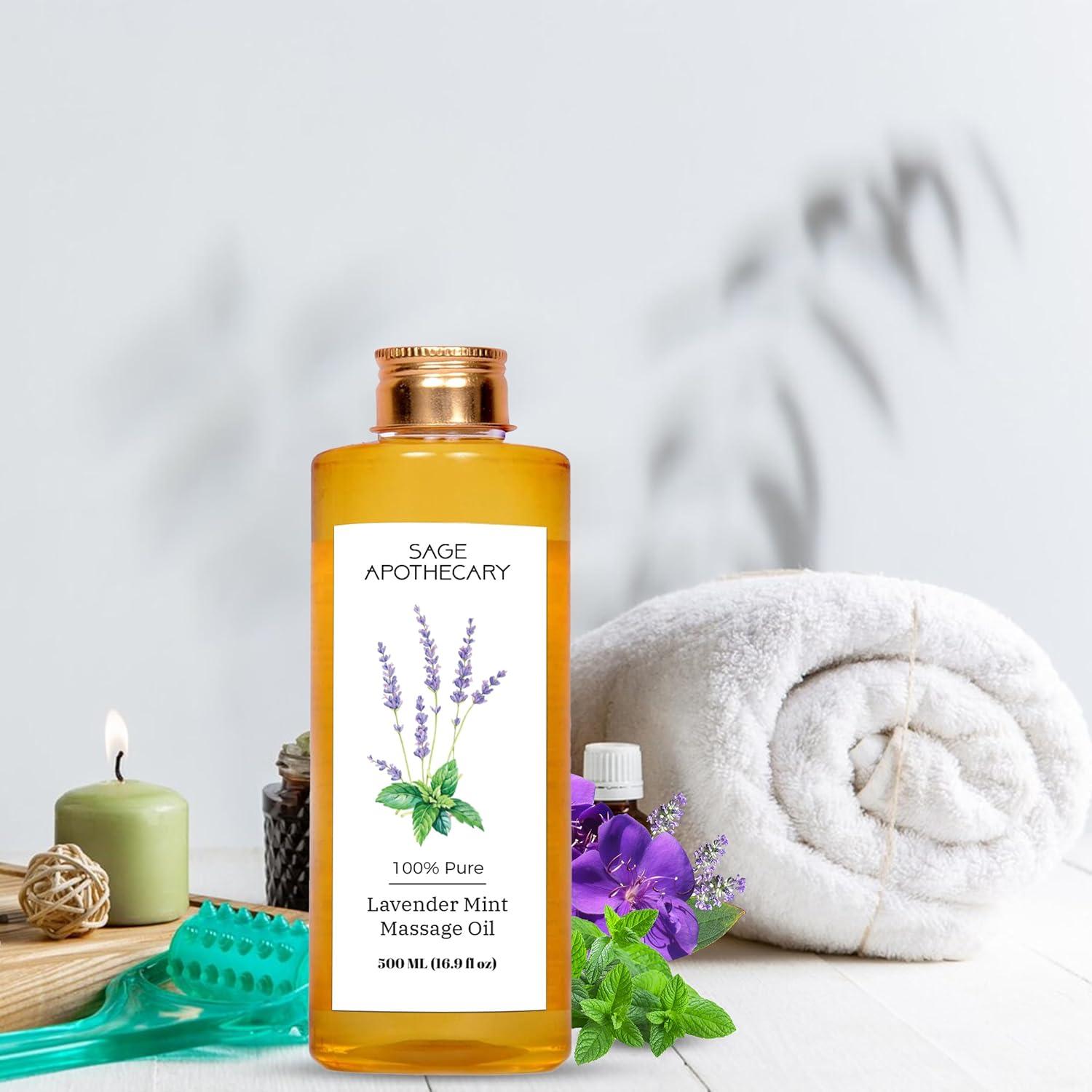 Aceite de Masaje Sage Apothecary 500ml Menta y Lavanda Natural