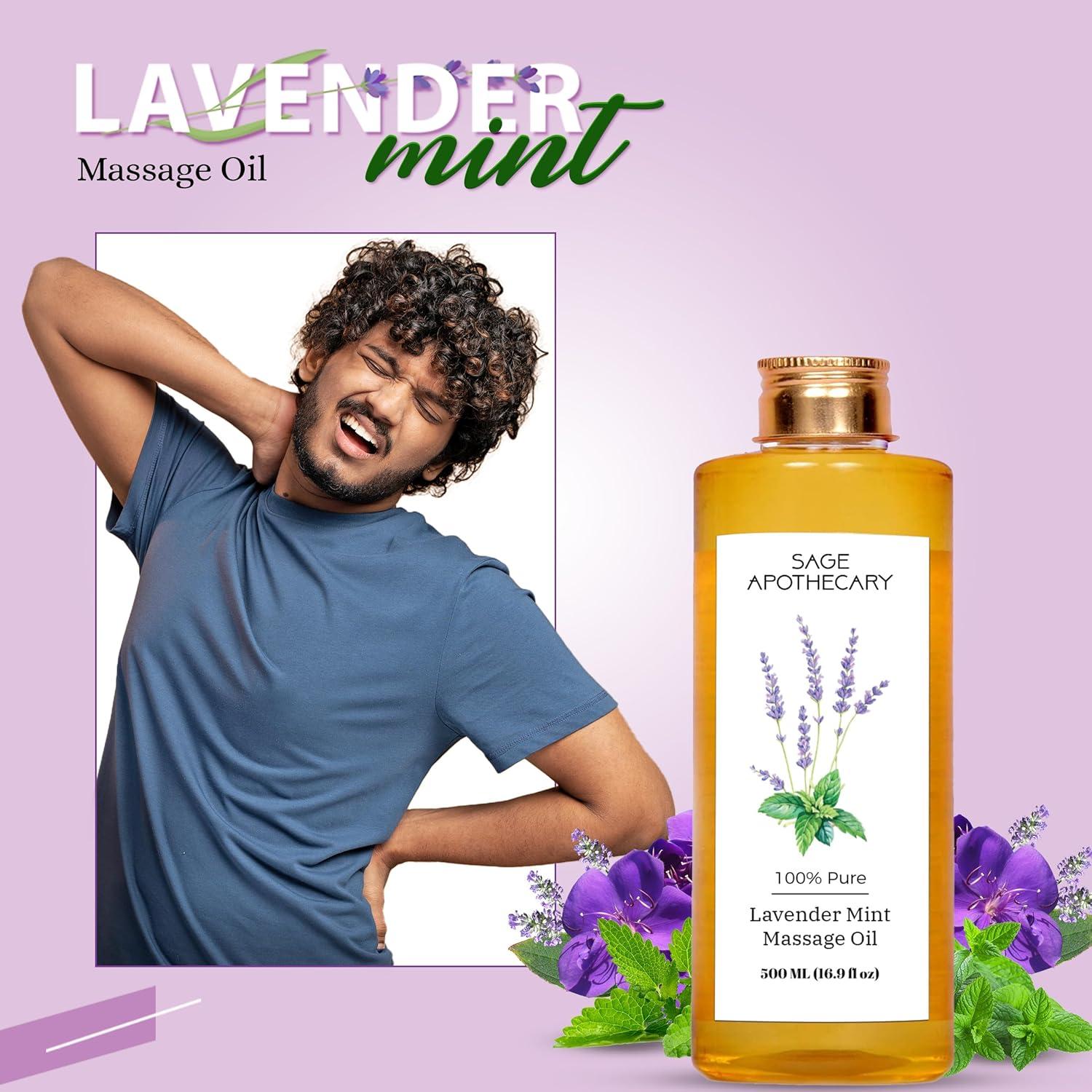 Aceite de Masaje Sage Apothecary 500ml Menta y Lavanda Natural