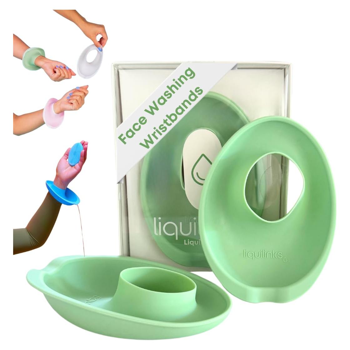 Muñequera LiquiBands de Silicona Verde Salvia - 1 Par