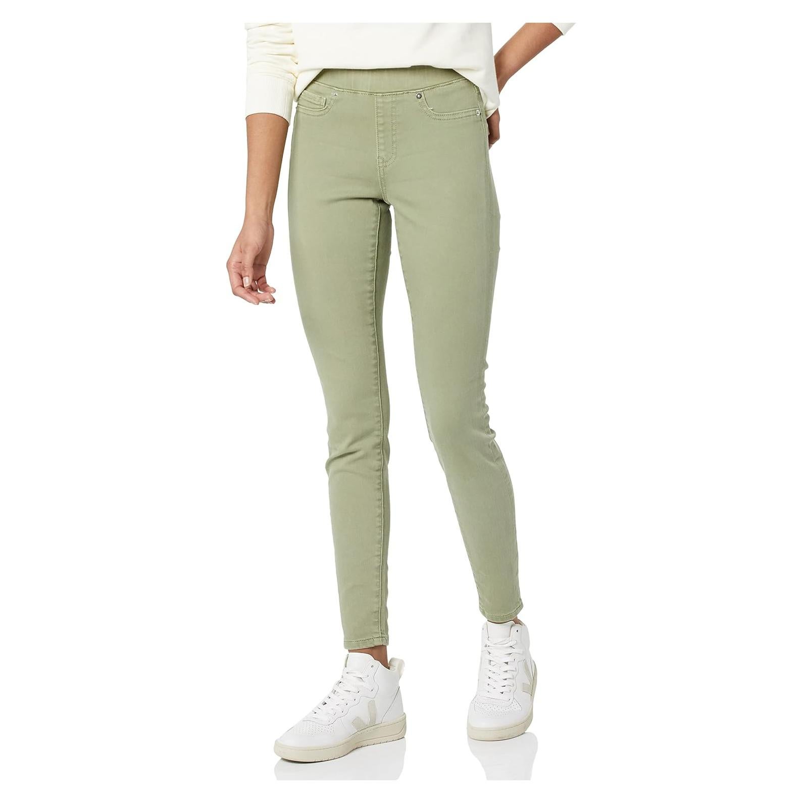 Pantalones Jegging Amazon Essentials Tiro Medio Mujeres 18 Corto Verde Salvia