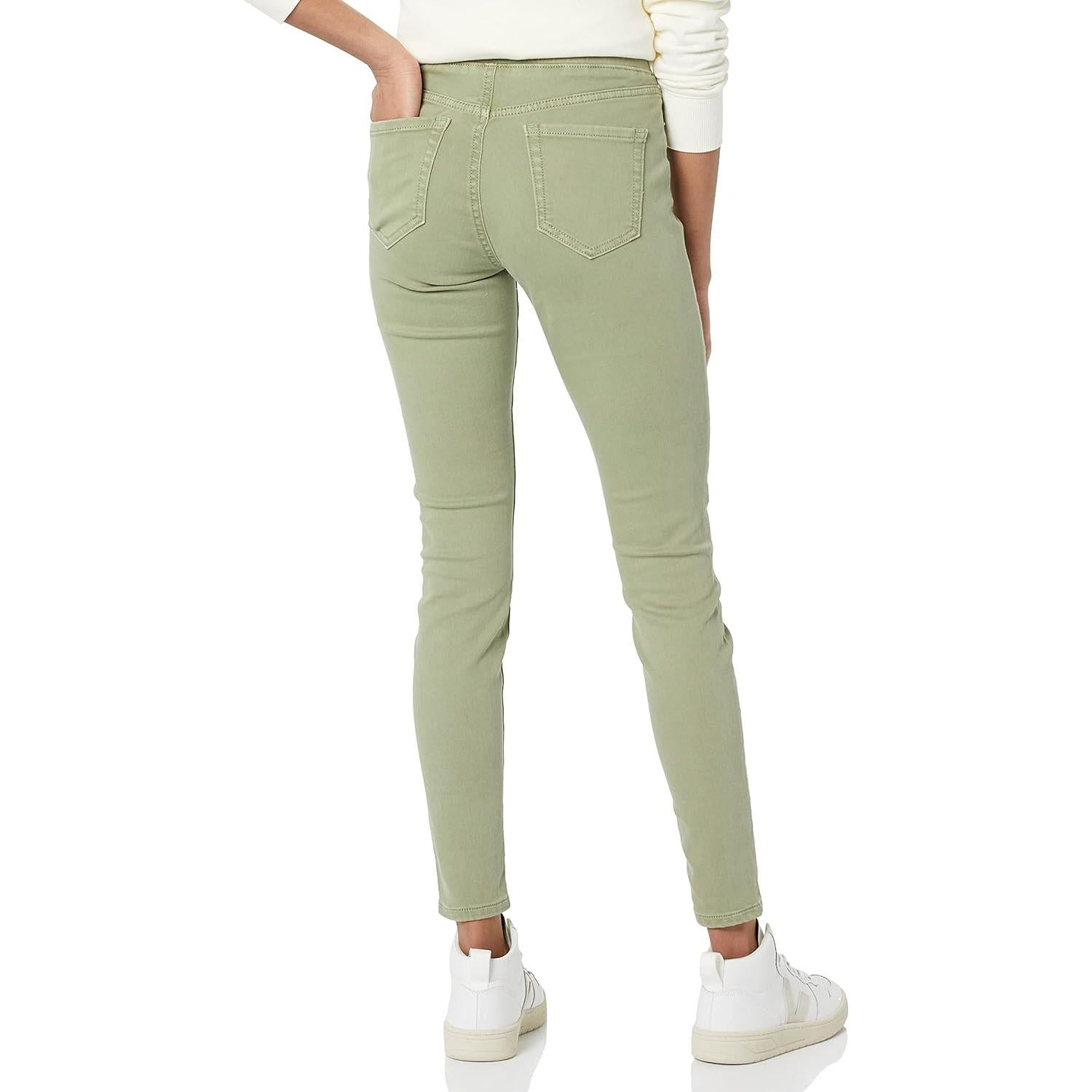 Pantalones Jegging Amazon Essentials Tiro Medio Mujeres 18 Corto Verde Salvia