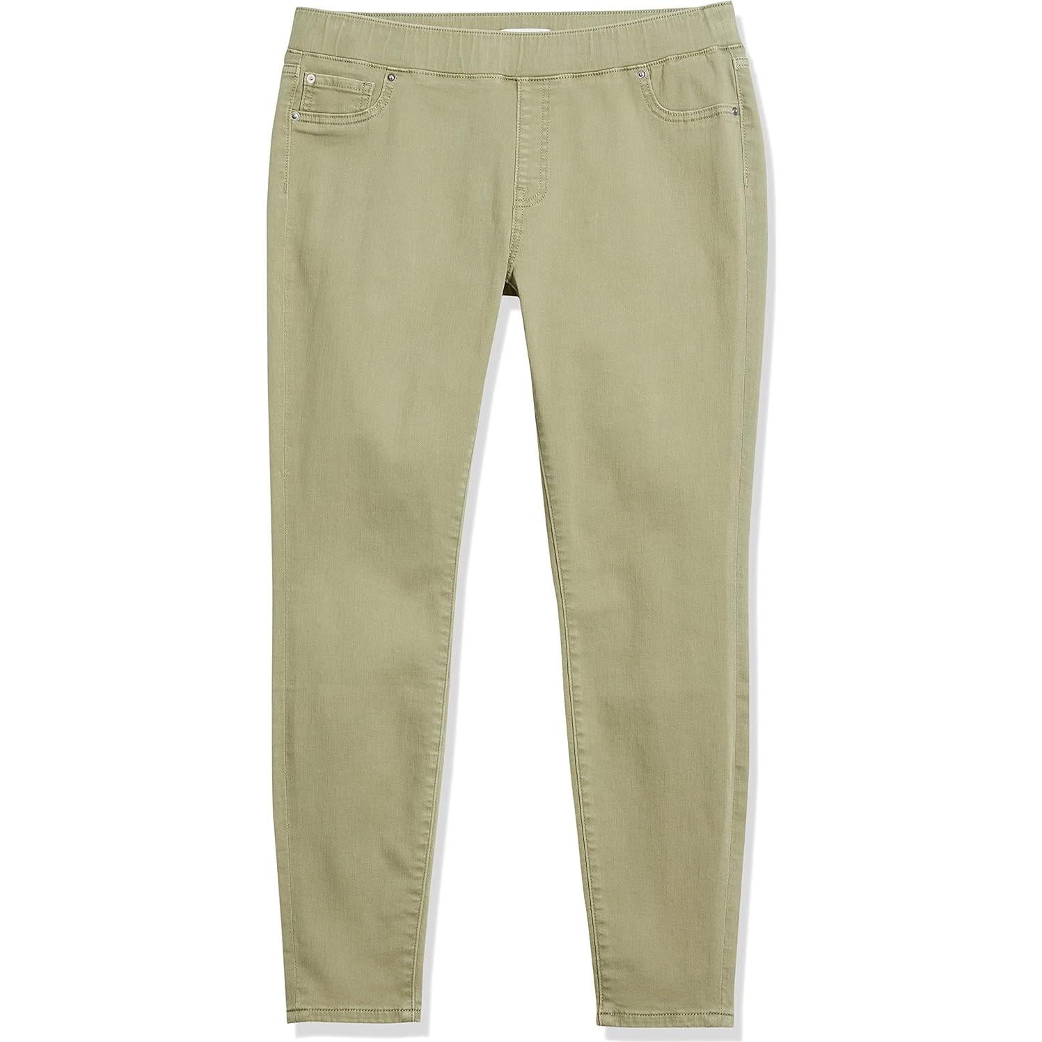 Pantalones Jegging Amazon Essentials Tiro Medio Mujeres 18 Corto Verde Salvia