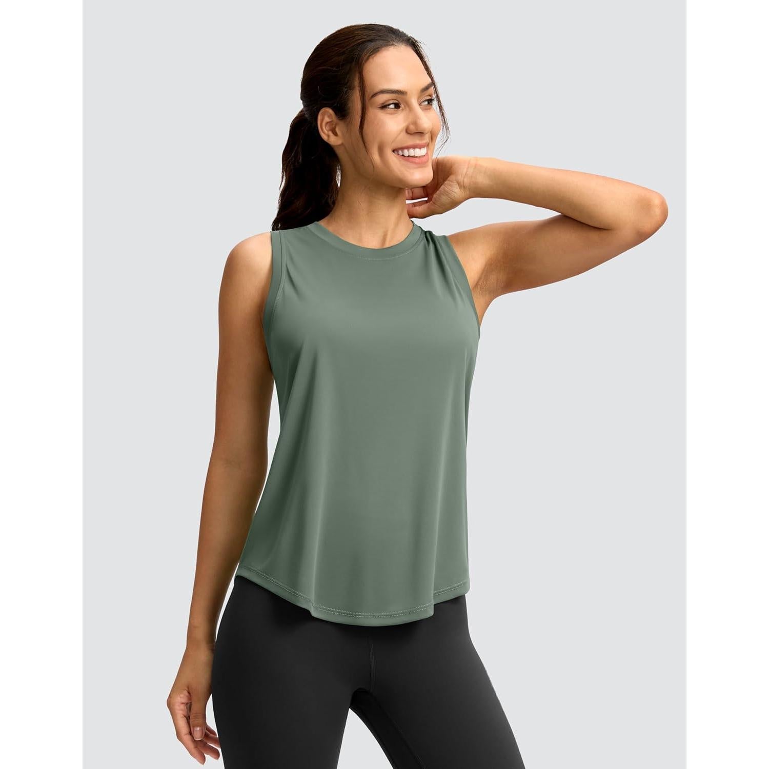 Camiseta Sin Mangas Santiny para Mujeres - Liviana y Transpirable - Grande - Sage Gris