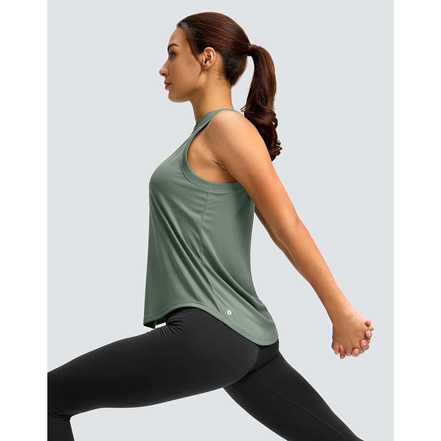 Camiseta Sin Mangas Santiny para Mujeres - Liviana y Transpirable - Grande - Sage Gris