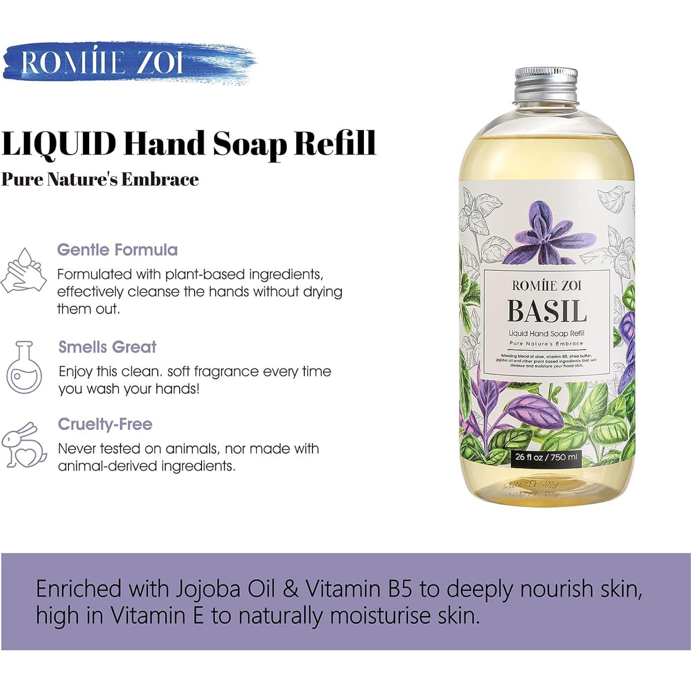 Jabón de Manos Líquido Romiie Zoi Albahaca 750 ml Hidratante