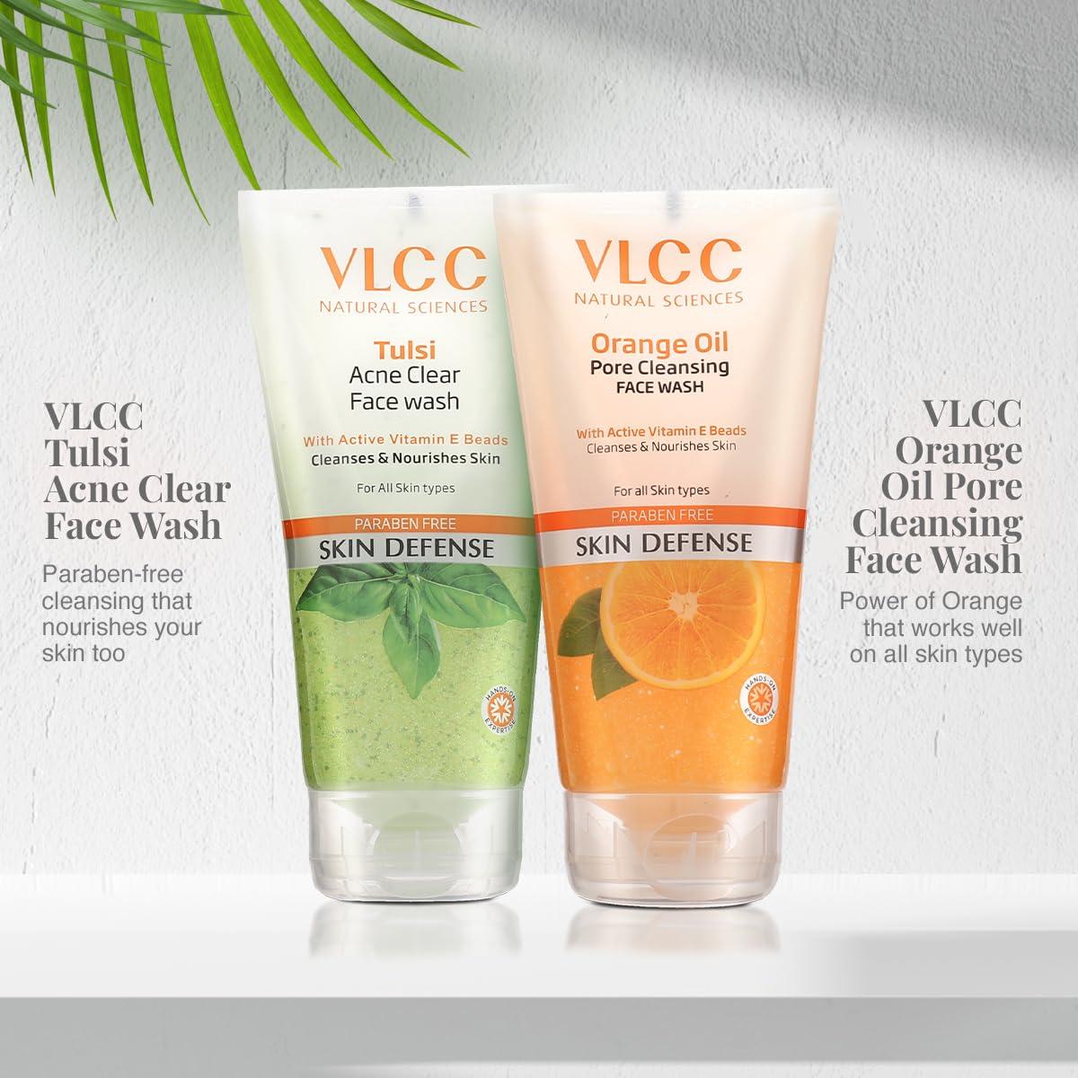 Combo Lavado Facial VLCC Albahaca Sagrada y Naranja 300ml