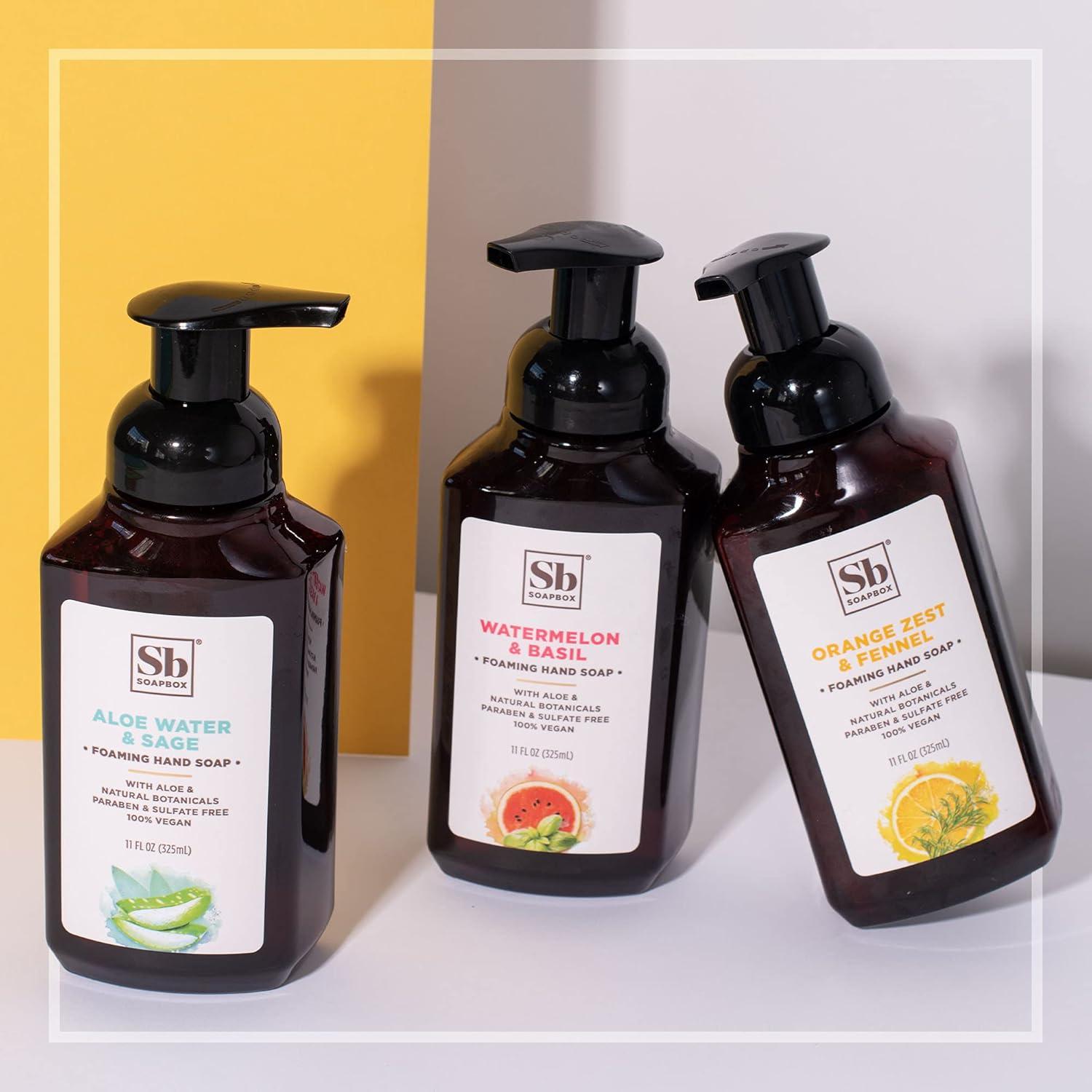 Jabón Espumoso de Manos Soapbox Sandía & Albahaca 311ml - Paquete de 3