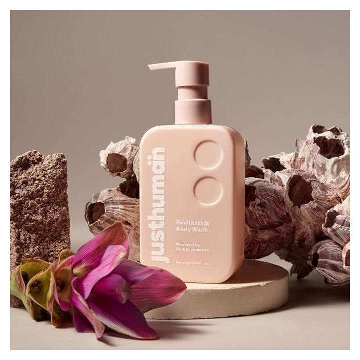 Gel de Ducha Revitalizante JustHuman 226.8 g - Balsamo de Limón y Albahaca Sagrada