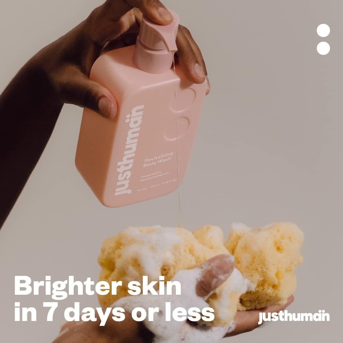 Gel de Ducha Revitalizante JustHuman 226.8 g - Balsamo de Limón y Albahaca Sagrada