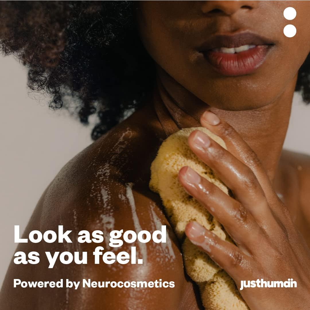 Gel de Ducha Revitalizante JustHuman 226.8 g - Balsamo de Limón y Albahaca Sagrada