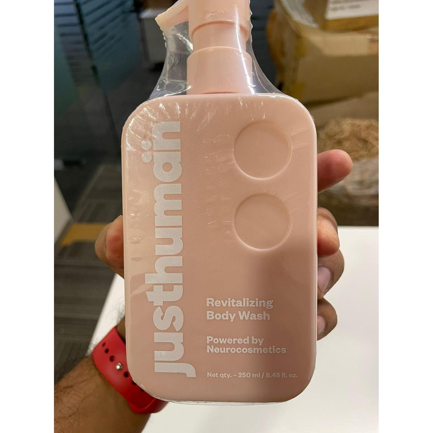 Gel de Ducha Revitalizante JustHuman 226.8 g - Balsamo de Limón y Albahaca Sagrada